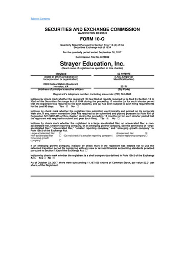 Thumbnail Strategic Education
 10-Q Quarterly Report FY2017 
