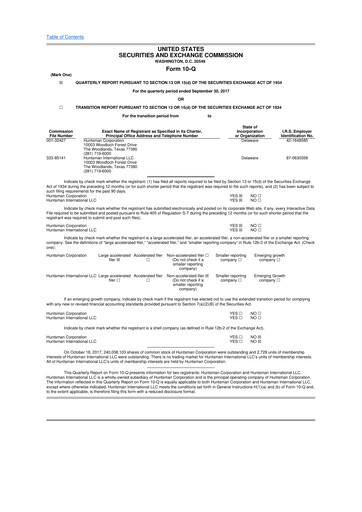 Vorschaubild Huntsman Corporation
 10-Q Quartalsbericht 2017 