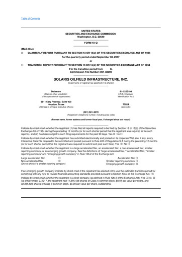 Thumbnail Solaris Energy Infrastructure 10-Q Quarterly Report FY2017 