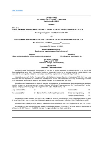 Thumbnail Applied Optoelectronics 10-Q Quarterly Report FY2017 