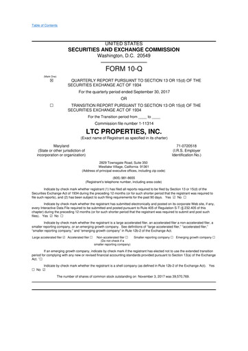 Thumbnail LTC Properties 10-Q Quarterly Report FY2017 