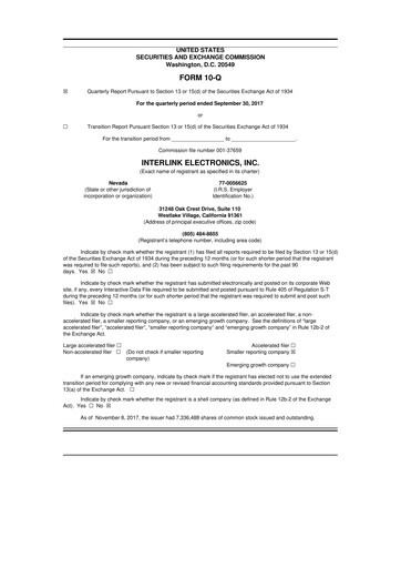 Thumbnail Interlink Electronics 10-Q Quarterly Report FY2017 