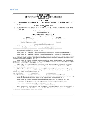 Thumbnail Helmerich & Payne

 10-K Annual Report 2017