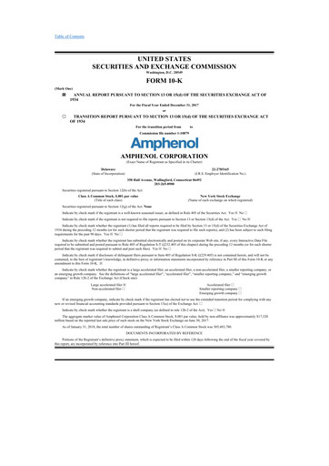 Thumbnail Amphenol 10-K Annual Report 2017