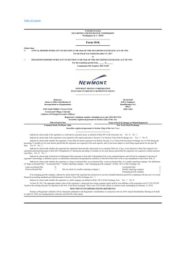 Thumbnail Newmont 10-K Annual Report 2017