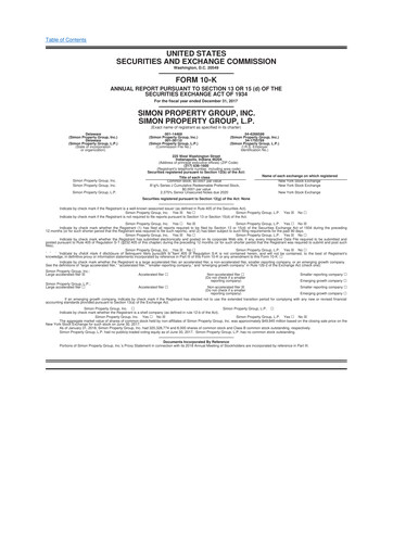 Thumbnail Simon Property Group 10-K Annual Report 