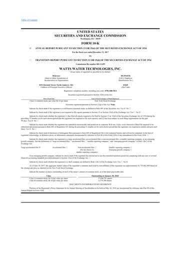 Thumbnail Watts Water Technologies
 10-K Annual Report 2017