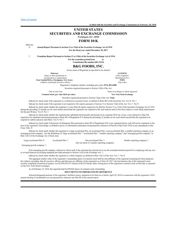 Thumbnail B&G Foods

 10-K Annual Report 2017