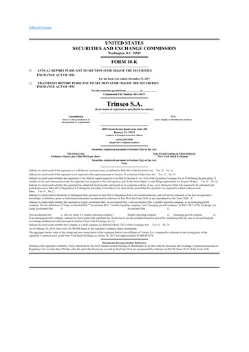 Thumbnail Trinseo 10-K Annual Report 2017