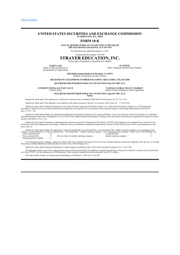 Thumbnail Strategic Education
 10-K Annual Report 2017