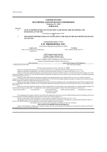 Thumbnail LTC Properties 10-K Annual Report 2017