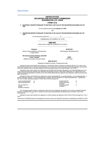 Thumbnail GMS 10-Q Quarterly Report FY2018 