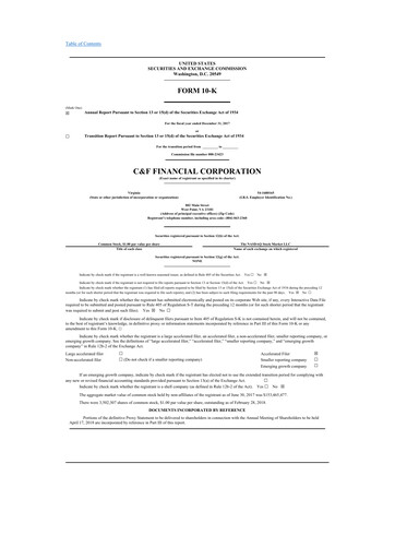 Thumbnail C&F Financial Corporation

 10-K Annual Report 2017