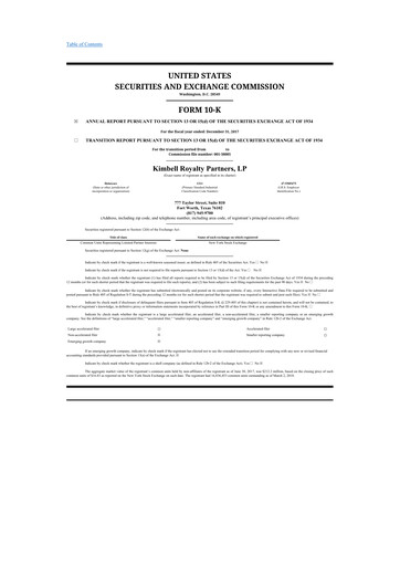 Thumbnail Kimbell Royalty Partners 10-K Annual Report 2017