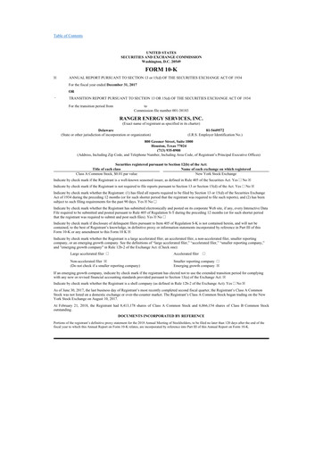 Thumbnail Ranger Energy Services 10-K Annual Report 2017