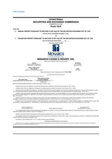 Thumbnail Monarch Casino & Resort 10-K Annual Report 2017