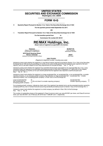 Thumbnail RE/MAX Holdings 10-Q Quarterly Report FY2017 