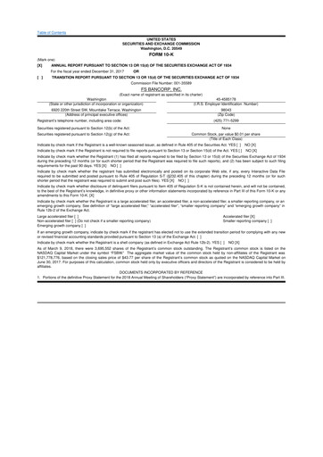 Thumbnail FS Bancorp 10-K Annual Report 2017