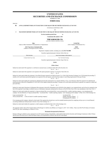 Thumbnail Kroger 10-K Annual Report 2017