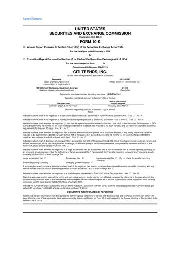 Vorschaubild Citi Trends, Inc. 10-K Jahresbericht 