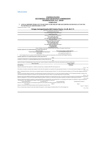 Thumbnail Grupo Aeroportuario Centro Norte
 20-F Annual Report 2017