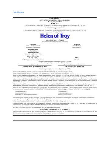 Thumbnail Helen of Troy 10-K Annual Report 2018