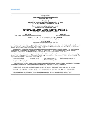 Thumbnail Ready Capital
 10-Q Quarterly Report FY2018 