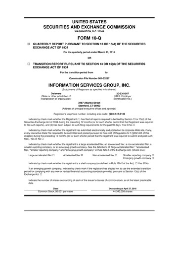 Thumbnail Information Services Group 10-Q Quarterly Report FY2018 