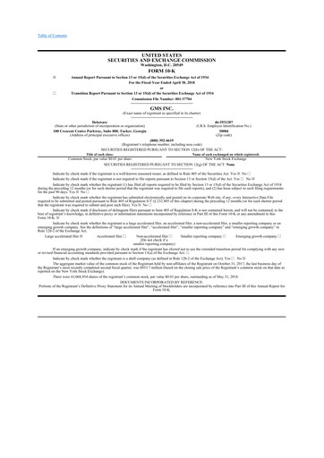 Thumbnail GMS 10-K Annual Report 2018