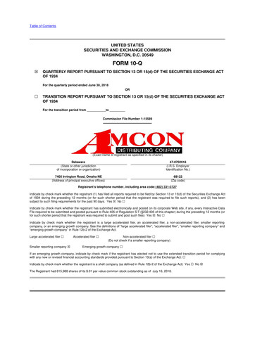 Vorschaubild AMCON Distributing Company 10-Q Quartalsbericht 2018 