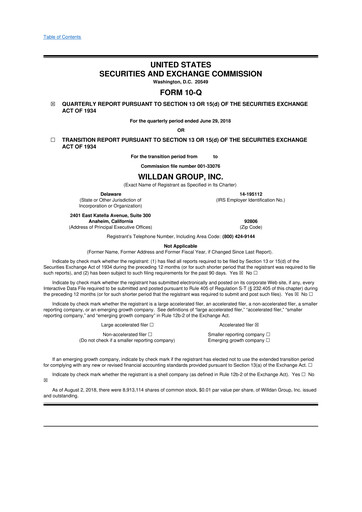 Thumbnail Willdan Group
 10-Q Quarterly Report FY2018 