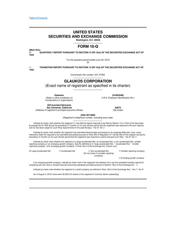 Thumbnail Glaukos 10-Q Quarterly Report FY2018 