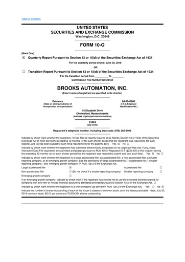 Thumbnail Azenta 10-Q Quarterly Report FY2018 