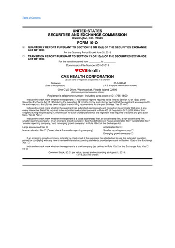 Vorschaubild CVS Health 10-Q Quartalsbericht 2018 