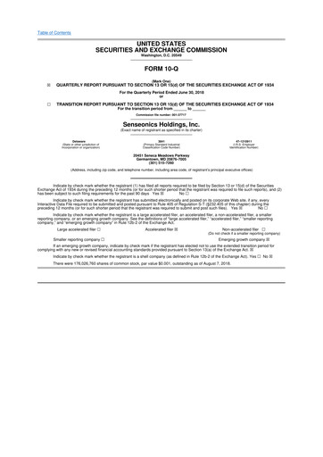Thumbnail Senseonics Holdings
 10-Q Quarterly Report FY2018 