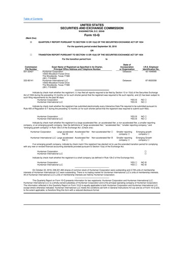 Vorschaubild Huntsman Corporation
 10-Q Quartalsbericht 2018 