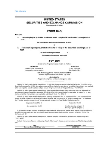 Thumbnail AXT Inc
 10-Q Quarterly Report FY2018 