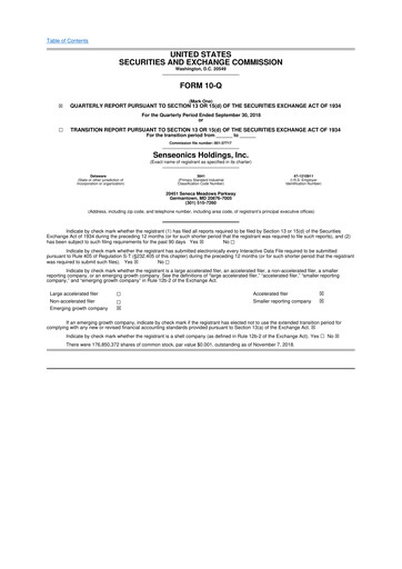 Thumbnail Senseonics Holdings
 10-Q Quarterly Report FY2018 