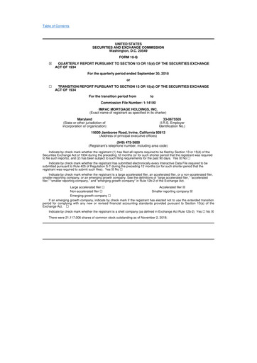 Thumbnail Impac Mortgage Holdings 10-Q Quarterly Report FY2018 