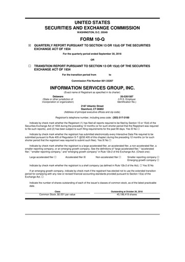 Thumbnail Information Services Group 10-Q Quarterly Report FY2018 