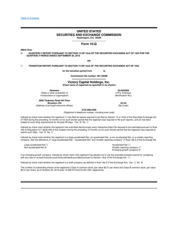 Vorschaubild Victory Capital 10-Q Quartalsbericht 2018 