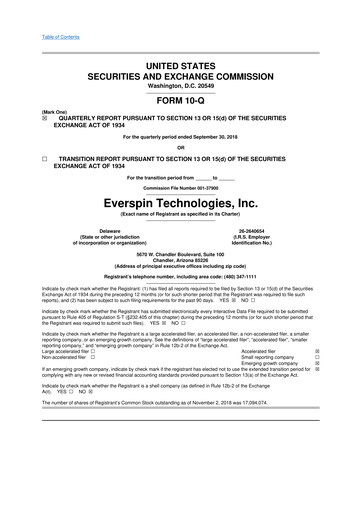 Thumbnail Everspin Technologies 10-Q Quarterly Report FY2018 