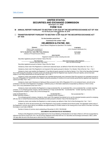 Thumbnail Helmerich & Payne

 10-K Annual Report 2018