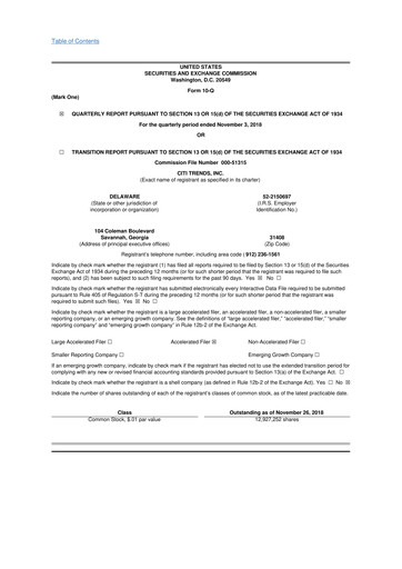 Vorschaubild Citi Trends, Inc. 10-Q Quartalsbericht  