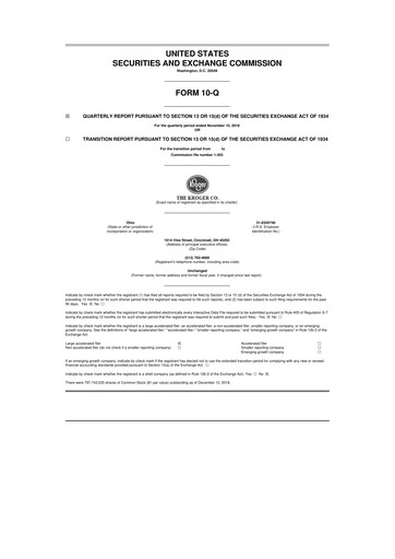 Miniature Kroger 10-Q Rapport trimestriel 2018 