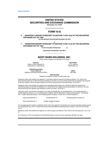 Thumbnail Boot Barn Holdings
 10-Q Quarterly Report FY2019 