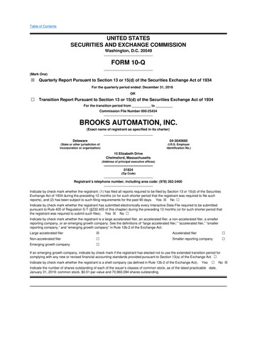 Thumbnail Azenta 10-Q Quarterly Report FY2019 