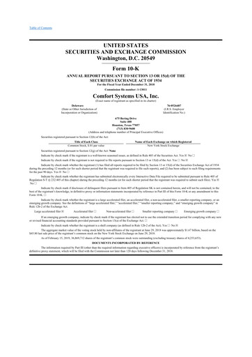 Thumbnail Comfort Systems USA 10-K Annual Report 2018