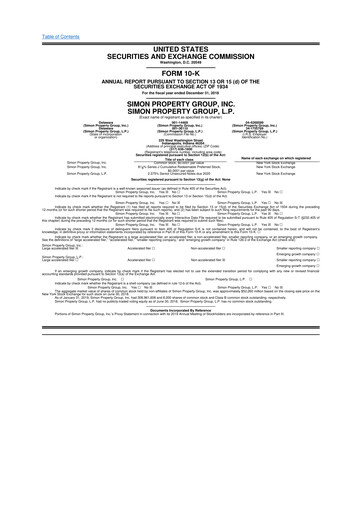 Thumbnail Simon Property Group 10-K Annual Report 