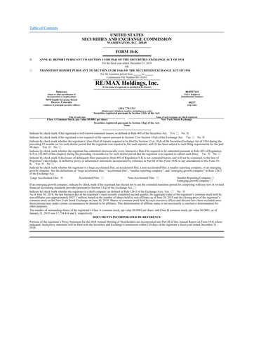 Thumbnail RE/MAX Holdings 10-K Annual Report 2018